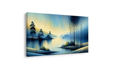 WANDBILD RUHIGER SEE IN BLAU - BILDER SEEN - BILDER