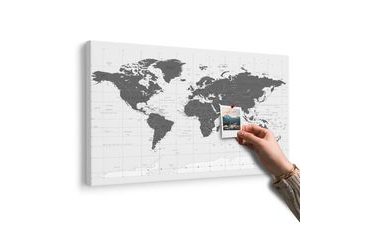 OBRAZ MAPA POLITYCZNA ŚWIATA W WERSJI CZARNO-BIAŁEJ NA KORKU - OBRAZY NA KORKU - OBRAZY