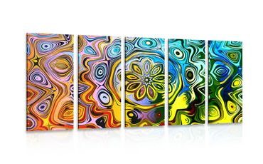 5-DÍLNÝ OBRAZ KREATIVNÍ BAREVNÉ UMĚNÍ - ABSTRAKTNÍ OBRAZY - OBRAZY