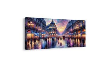 OBRAZ VEČERNÉ MESTO V DAŽDI - OBRAZY PARÍŽ - OBRAZY