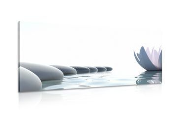 CANVAS PRINT LOTUS FLOWER AND ZEN STONES - PICTURES FENG SHUI - PICTURES