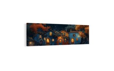 OBRAZ SVÁTEČNÍ KLID V MALEBNÉ VESNICI - BAREVNÉ DOMY - OBRAZY