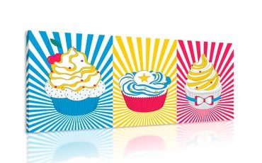 WANDBILD POP-ART-CUPCAKES - POP-ART-BILDER - BILDER