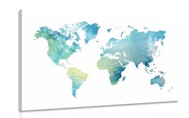 KÉP VILÁG TÉRKÉP VÍZFESTMÉNY KIVITELBEN - TÉRKÉPES KÉPEK - KÉPEK