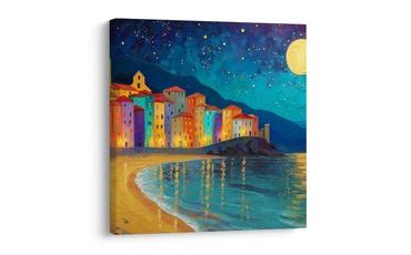 OBRAZ BAREVNÉ DOMY U POBŘEŽÍ - BAREVNÉ DOMY - OBRAZY