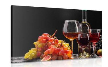 Wandbild Wein und Trauben