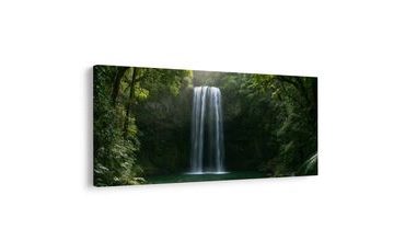 TABLEAU SUR TOILE – OASIS VERDOYANTE AVEC CASCADE - TABLEAUX FORÊT - TABLEAUX