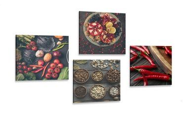 CANVAS PRINT SET CULINARY SPECIALTIES - SET OF PICTURES - PICTURES