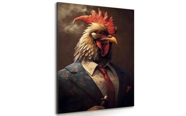 STAMPA SU TELA – GANGSTER ANIMALE GALLO - QUADRI DI GANGSTER ANIMALI - STAMPE E QUADRI