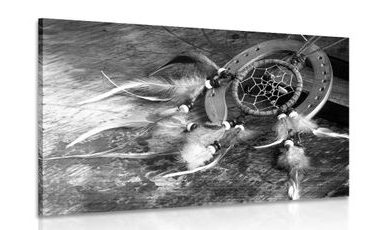 OBRAZ LAPAČ SNŮ V ČERNOBÍLÉM PROVEDENÍ - ČERNOBÍLÉ OBRAZY - OBRAZY