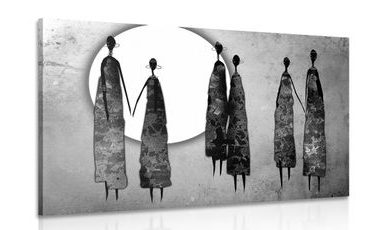 КАРТИНА НА ПЛАТНО – АФРИКАНСКИ ЖЕНИ В ЧЕРНО-БЯЛО - ЧЕРНО-БЕЛИ КАРТИНИ - КАРТИНИ