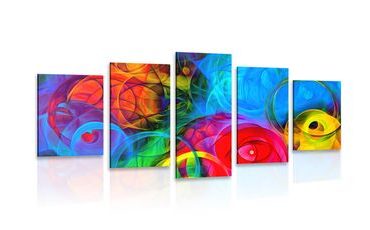 IMPRESSION SUR TOILE EN 5 PARTIES ABSTRACTION PLEINE DE COULEURS - IMPRESSIONS ABSTRAITES SUR TOILE - IMPRESSION SUR TOILE