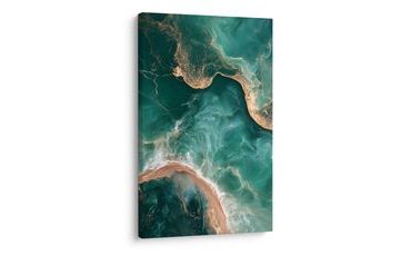 TABLEAU SUR TOILE – LAGUNE MARINE ABSTRAITE EN MARBRE - TABLEAUX EN MARBRE - TABLEAUX
