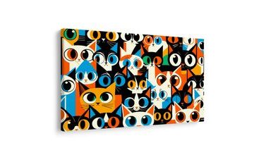 SLIKA ŠARENE MAČKE U APSTRAKCIJI - SLIKE MAČKE - SLIKE