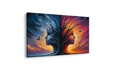 КАРТИНА НА ПЛАТНО – ДЪРВО НА ЖИВОТА И ЛИЦА - КАРТИНИ ДЪРВЕТАТА НА ЖИВОТА - КАРТИНИ