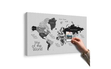 OBRAZ NA KORKU STYLOVÁ ČERNOBÍLÁ MAPA - OBRAZY NA KORKU - OBRAZY