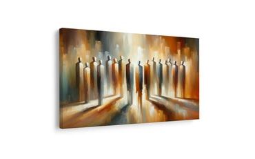 OBRAZ SILUETY V ORANŽOVÝCH TÓNECH - OBRAZY LIDÍ - OBRAZY