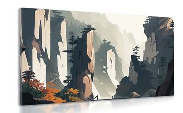 WANDBILD BERG TIANZI IN CHINA - BILDER VON BERGEN - BILDER