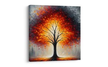 OBRAZ OHNIVÝ STROM ŽIVOTA V MLZE - OBRAZY STROMY ŽIVOTA - OBRAZY