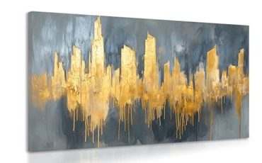 OBRAZ ABSTRAKTNÍ ZLATÁ OLEJOMALBA - ABSTRAKTNÍ OBRAZY - OBRAZY