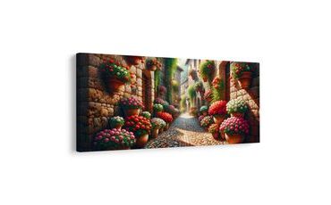 КАРТИНА НА ПЛАТНО – УЛИЦА, ПЪЛНА С ЦВЕТЯ - ГРАДСКИ КАРТИНИ - КАРТИНИ