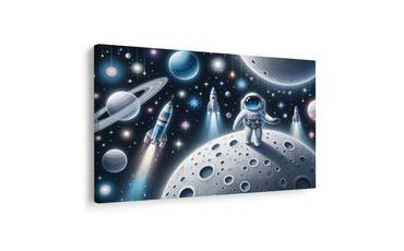OBRAZ DETSKÝ ASTROUNAUT NA MESIACI - DETSKÉ OBRAZY VESMÍR - OBRAZY
