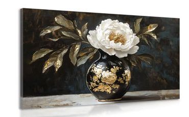 OBRAZ IMITACE OLEJOMALBY KVĚTU VE VÁZE - OBRAZY VÁZY - OBRAZY