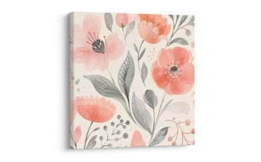 TABLEAU SUR TOILE – FLEURS PASTEL EN DOUCE HARMONIE - TABLEAUX DE FLEURS - TABLEAUX