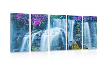 5-teiliges Wandbild Atemberaubender Wasserfall