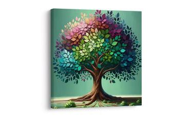 OBRAZ BAREVNÝ STROM ŽIVOTA NA PLÁTNĚ - OBRAZY STROMY ŽIVOTA - OBRAZY