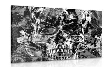 OBRAZ UMĚLECKÁ LEBKA V ČERNOBÍLÉM PROVEDENÍ - ČERNOBÍLÉ OBRAZY - OBRAZY