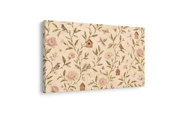 WANDBILD ZARTE VÖGEL ZWISCHEN BLÜTEN - BILDER BLUMEN - BILDER