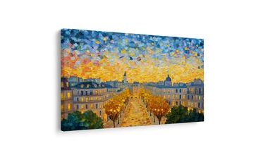 OBRAZ PODZIMNÍ ULICE V TEPLE - OBRAZY MĚSTA - OBRAZY