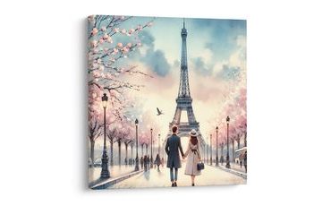 OBRAZ ROMANTIKA V ULICIACH PARÍŽA - OBRAZY LÁSKA - OBRAZY