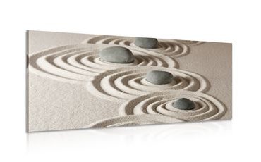 CANVAS PRINT ZEN STONES IN THE SAND - PICTURES FENG SHUI - PICTURES