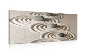 IMPRESSION SUR TOILE PIERRES ZEN DANS LE SABLE - IMPRESSIONS SUR TOILE FENG SHUI - IMPRESSION SUR TOILE