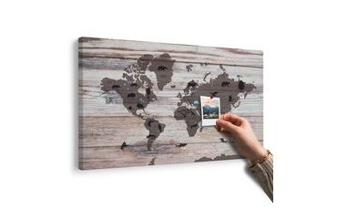 TABLOU PE PLUTĂ HARTA PE FUNDALUL DIN LEMN - TABLOURI PE PLUTĂ - TABLOURI