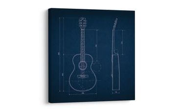 WANDBILD BLAUER GITARRENPLAN - MUSIKBILDER - BILDER