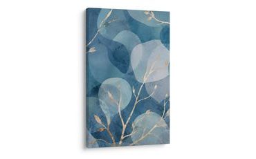 TABLEAU SUR TOILE – FINES BRINDILLES SUR FOND AZUR - IMAGES FORMES ABSTRAITES - TABLEAUX