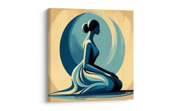 OBRAZ KLIDNÁ SILUETA PŘED MĚSÍCEM - OBRAZY ŽENY - OBRAZY