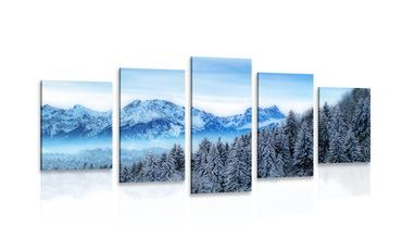 5-PIECE CANVAS PRINT FROZEN MOUNTAINS - PICTURES OF NATURE AND LANDSCAPE - PICTURES