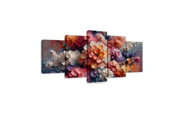 5-DÍLNÝ OBRAZ KVĚTINOVÁ ZÁPLAVA BAREV - OBRAZY KVĚTŮ - OBRAZY