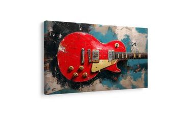 SLIKA CRVENA ELEKTRIČNA GITARA - GLAZBENE SLIKE - SLIKE