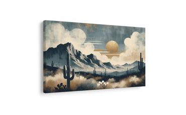 OBRAZ POUŠTNÍ KRAJINA S KAKTUSY - OBRAZY PŘÍRODY A KRAJINY - OBRAZY