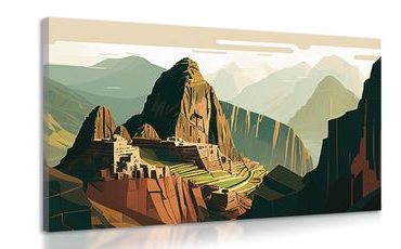 CANVAS PRINT WONDERFUL MACHU PICCHU - PICTURES MOUNTAINS - PICTURES