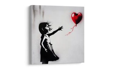 OBRAZ SRDCE VE VĚTRU STREET ART - OBRAZY ŽENY - OBRAZY