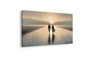 WANDBILD LIEBESPAAR IN DER DÄMMERUNG - BILDER MEER UND STRAND - BILDER