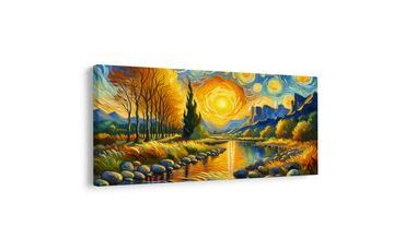 OBRAZ ZLATÝ TOK ŘEKY - OBRAZY VÝCHOD A ZÁPAD SLUNCE - OBRAZY