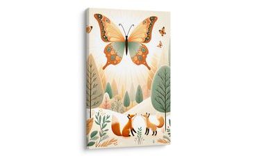 OBRAZ MOTÝL NAD LIŠKAMI V PŘÍRODĚ - DĚTSKÉ OBRAZY - OBRAZY