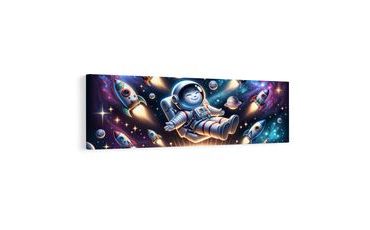 TABLEAU SUR TOILE – GALAXIE VUE PAR UN ENFANT - TABLEAUX D'ENFANTS ESPACE - TABLEAUX